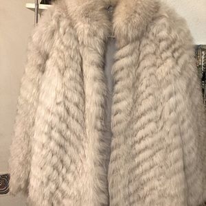 Mint condition vintage white rabbit fur coat